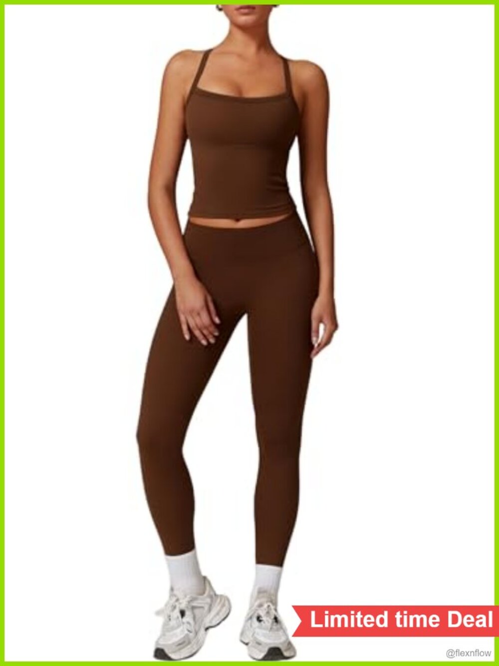Women's 2 Piece Workout Set Sports Bra Tank Top High Waist Leggings